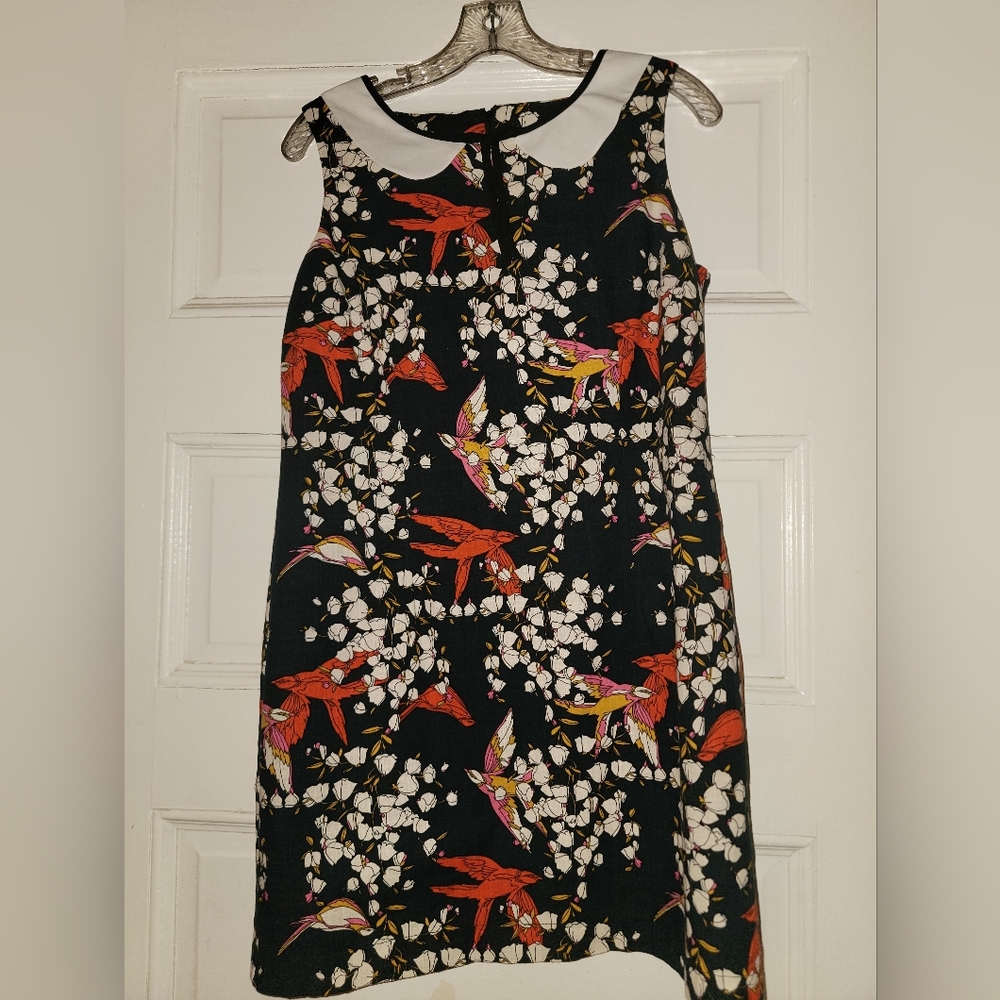 Atmosphere Black Dress with Floral and Bird Print